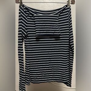 Women’s H&M Turtle Neck Black and White Stripes